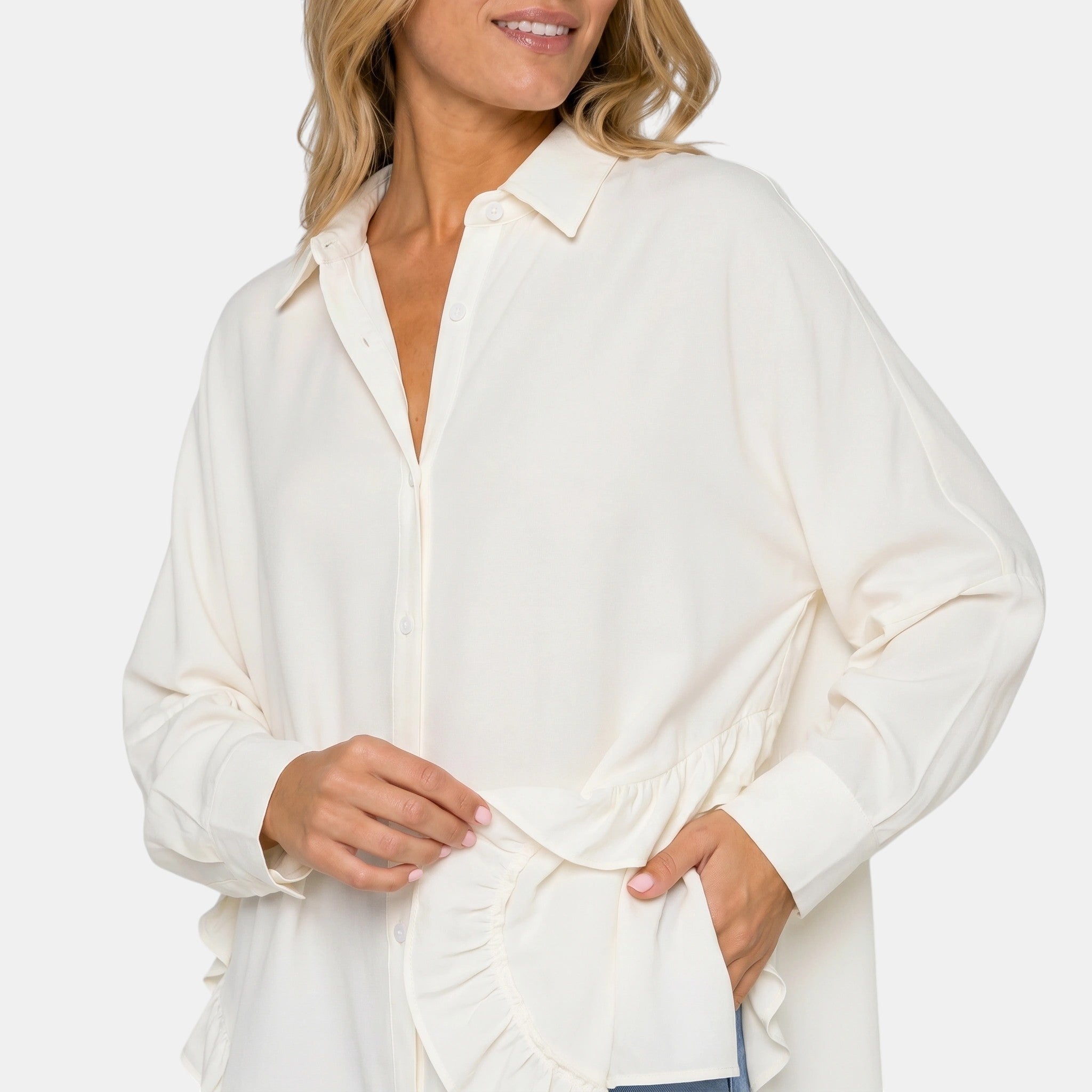 Armaxio | Women's Oversized Button Front Blouse