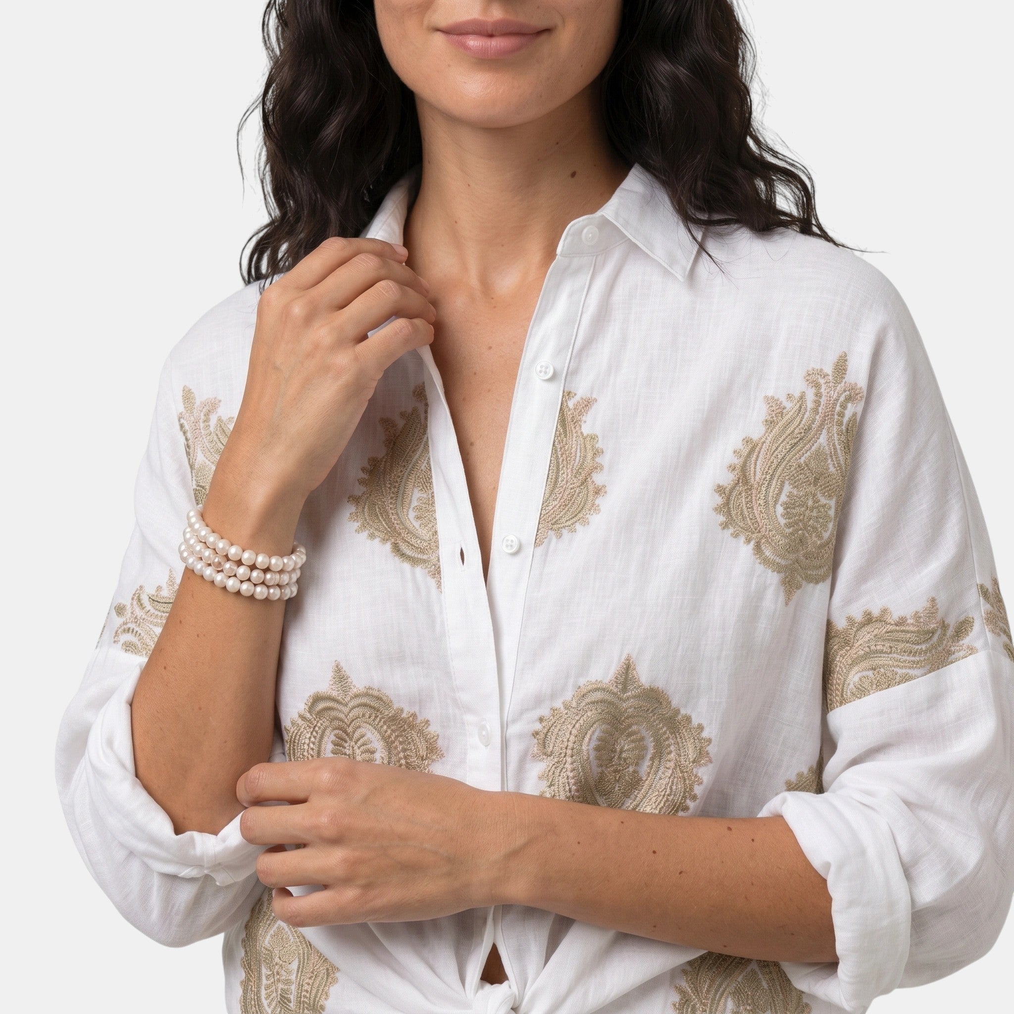 Armaxio | Women's Printed Button Front Blouse