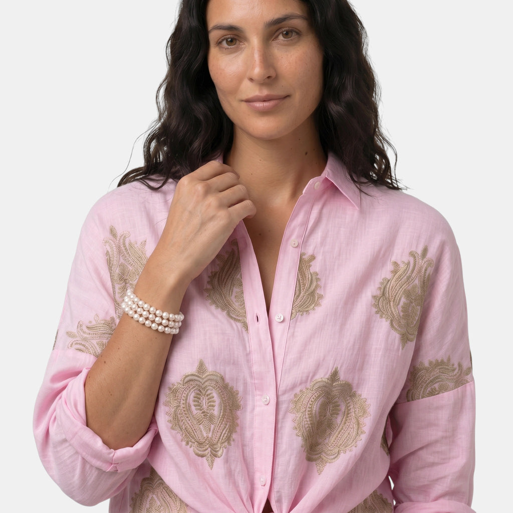 Armaxio | Women's Printed Button Front Blouse