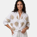 Armaxio | Women's Printed Button Front Blouse