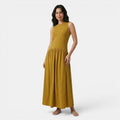 Armaxio | Women's Ribbed Midi Dress Sleeveless Drop Waist