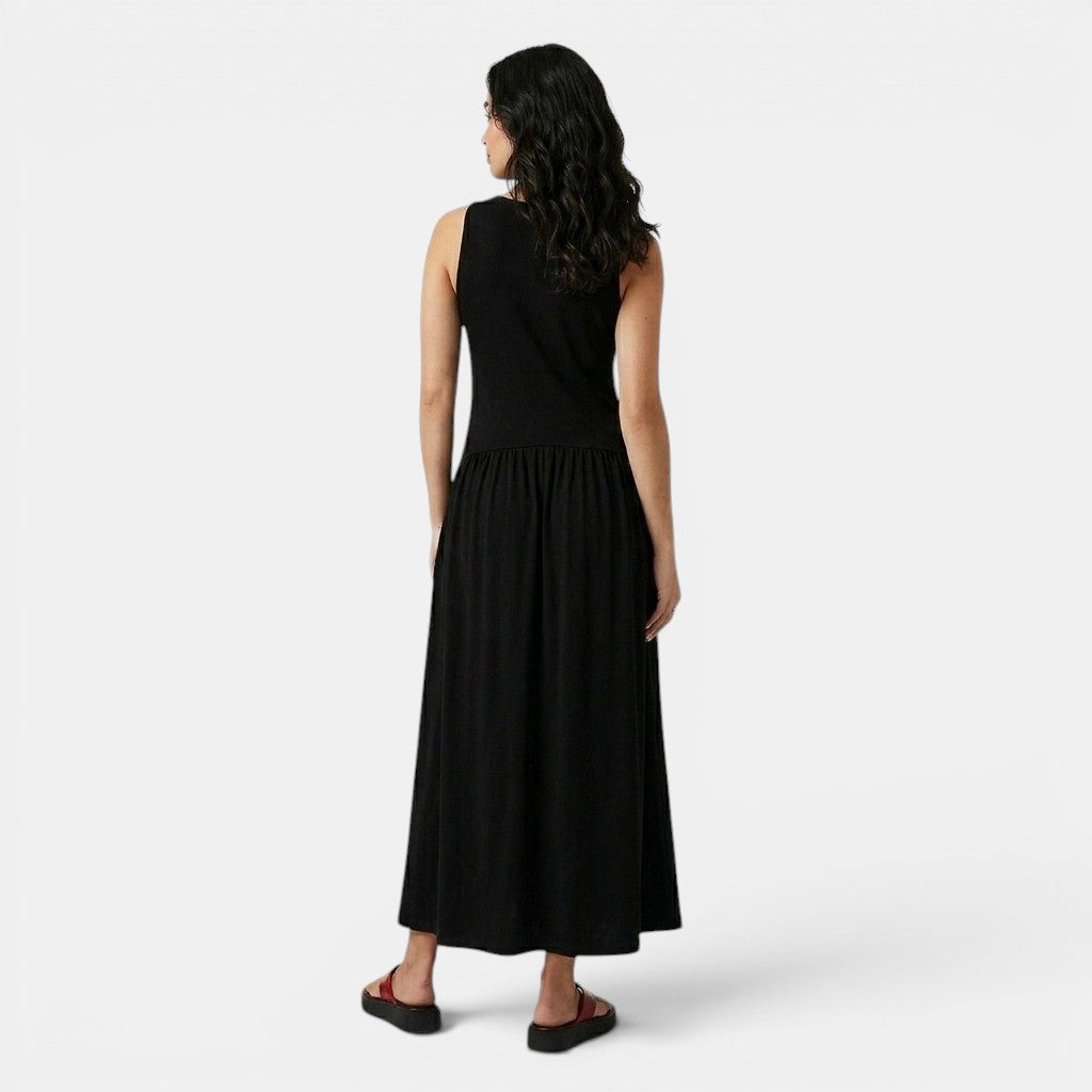 Armaxio | Women's Ribbed Midi Dress Sleeveless Drop Waist