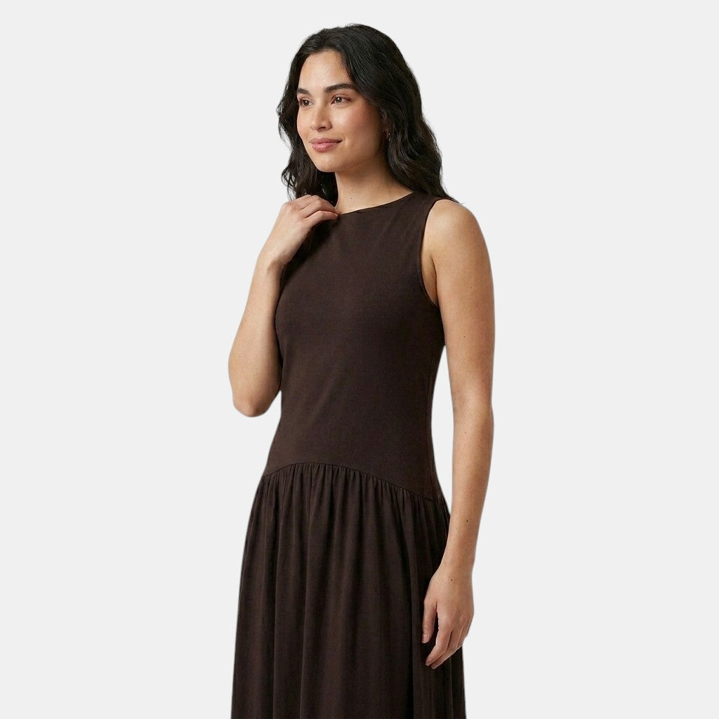 Armaxio | Women's Ribbed Midi Dress Sleeveless Drop Waist