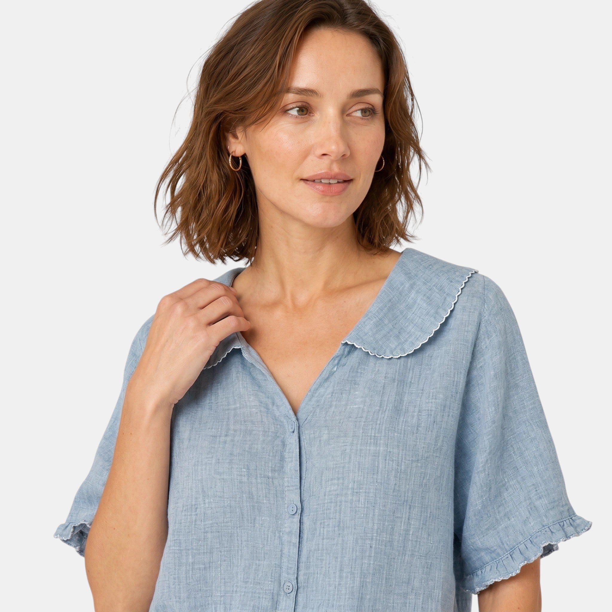 Armaxio | Women's Short Sleeve Collared Blouse