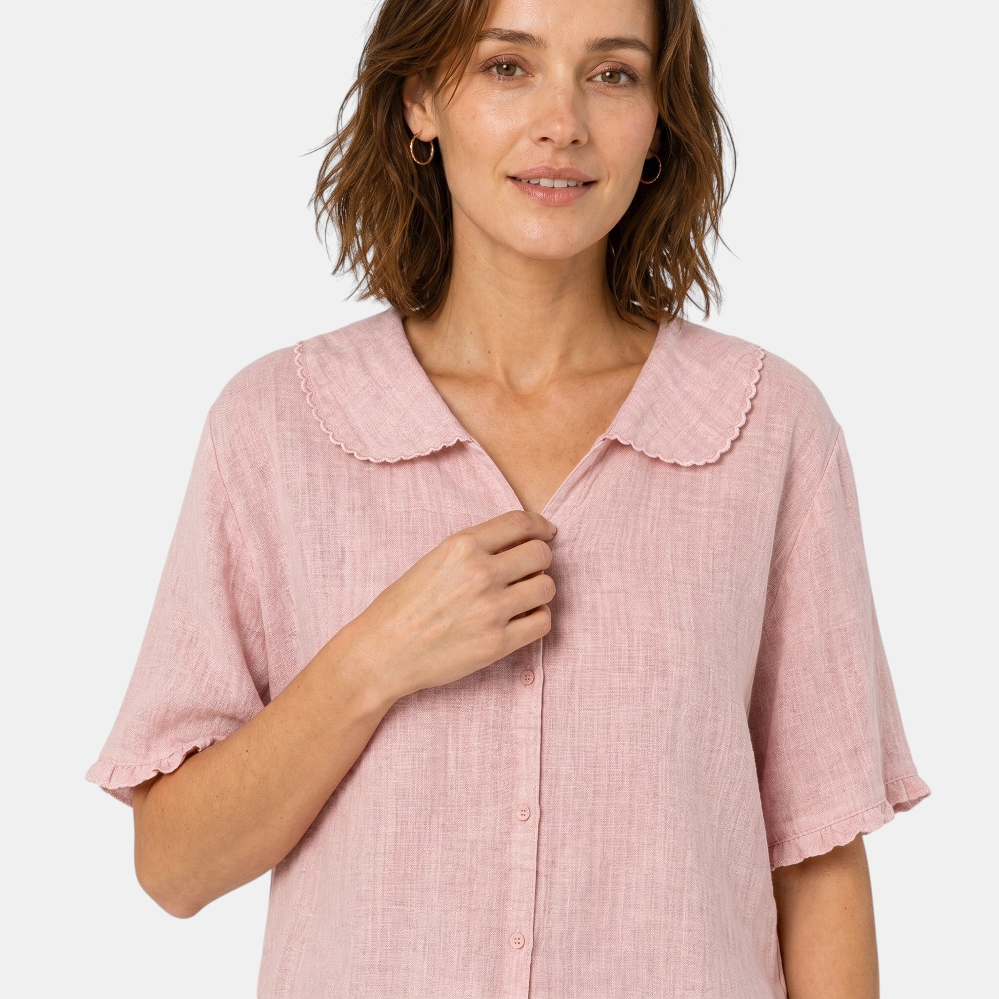 Armaxio | Women's Short Sleeve Collared Blouse