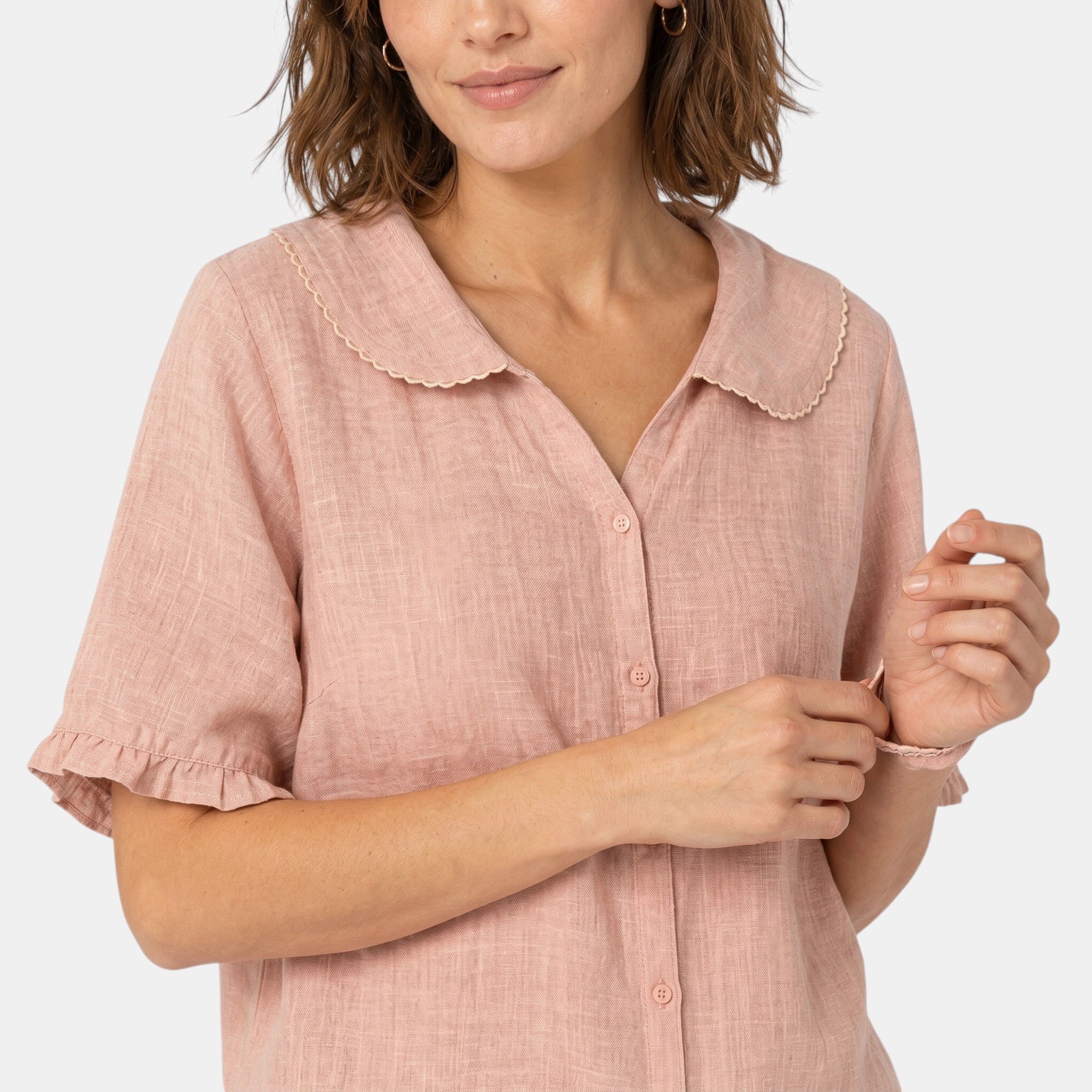 Armaxio | Women's Short Sleeve Collared Blouse