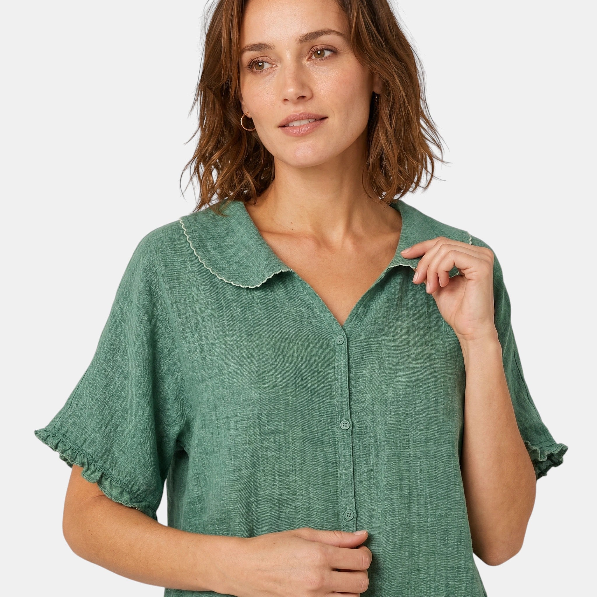 Armaxio | Women's Short Sleeve Collared Blouse