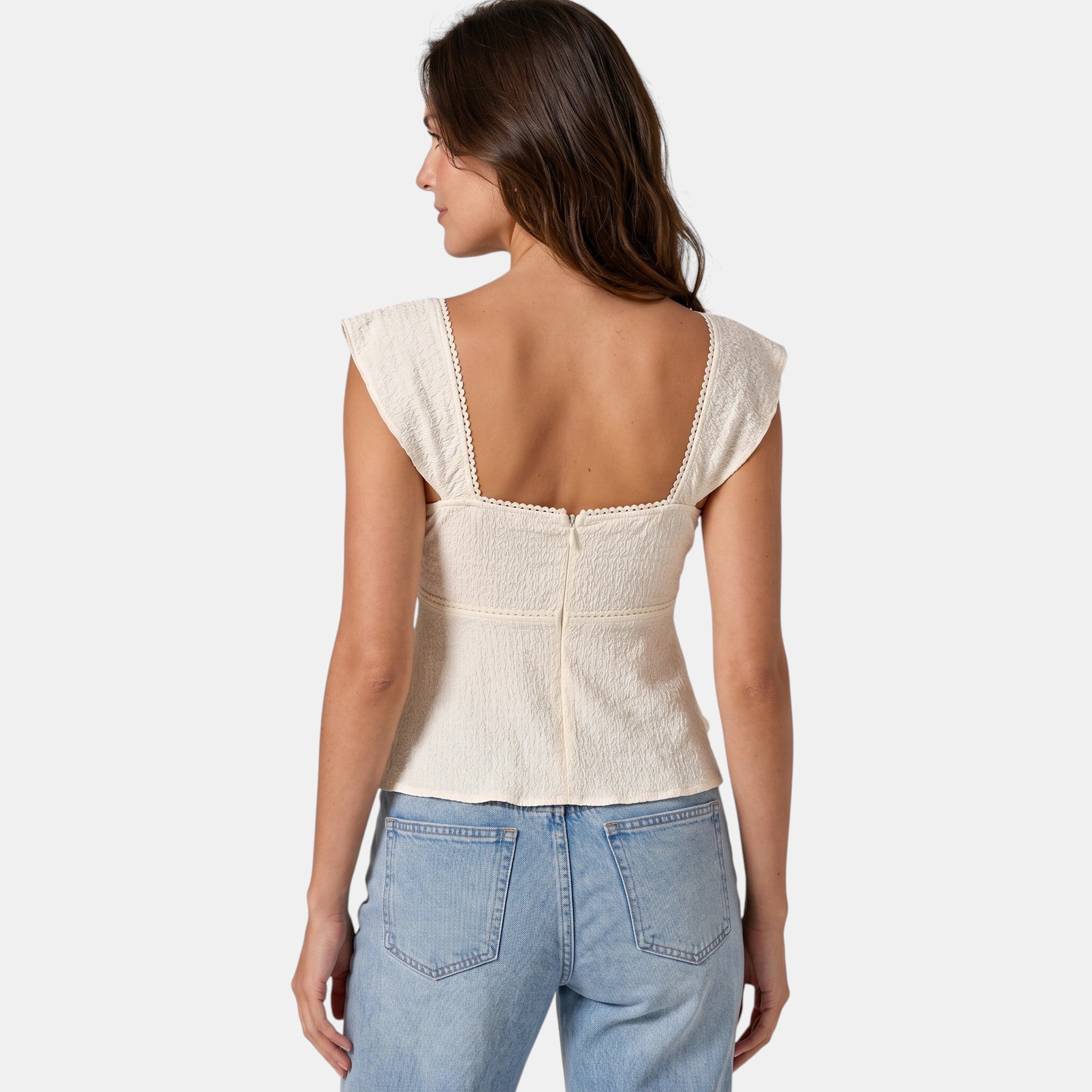 Armaxio | Women's Smocked Sweetheart Peplum Top