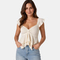 Armaxio | Women's Smocked Sweetheart Peplum Top