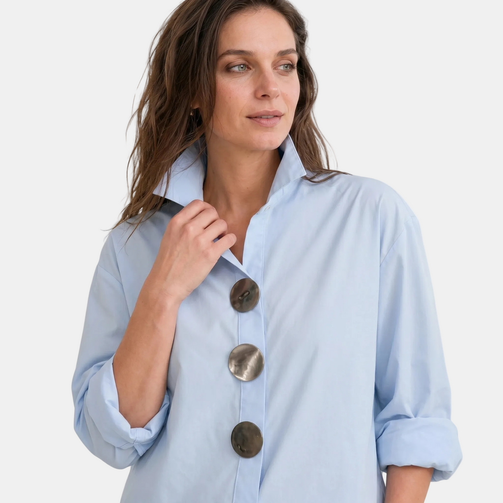 Armaxio | Women's Stand Collar Button Front Blouse
