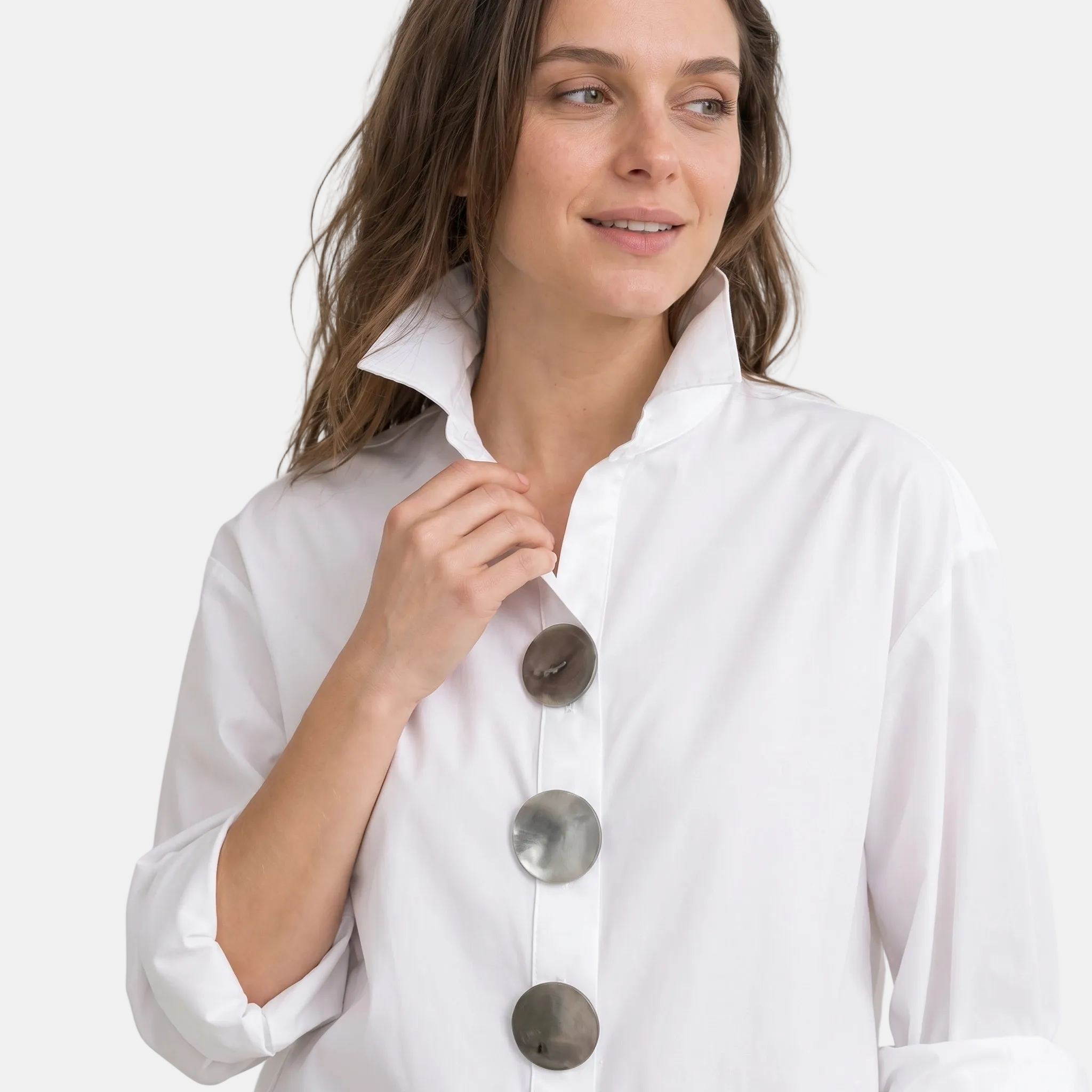 Armaxio | Women's Stand Collar Button Front Blouse