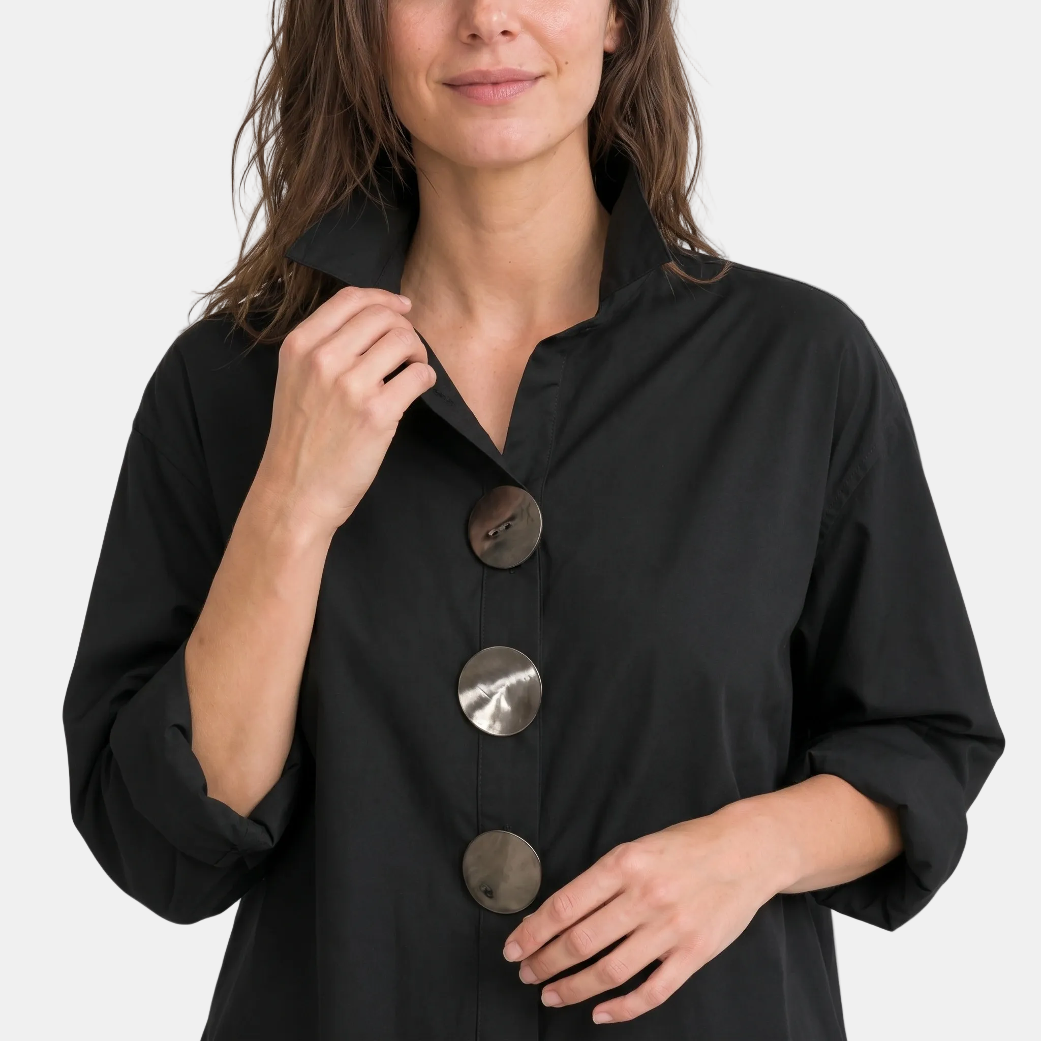 Armaxio | Women's Stand Collar Button Front Blouse