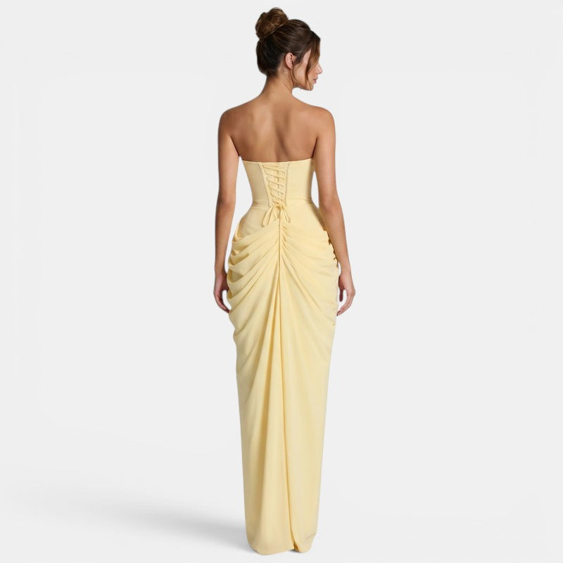 Armaxio | Women's Strapless Ruched Maxi Dress