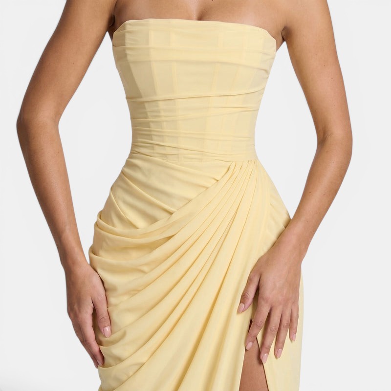 Armaxio | Women's Strapless Ruched Maxi Dress