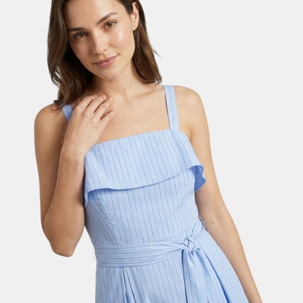 Armaxio | Women's Striped Midi Cami Dress with Tie Waist