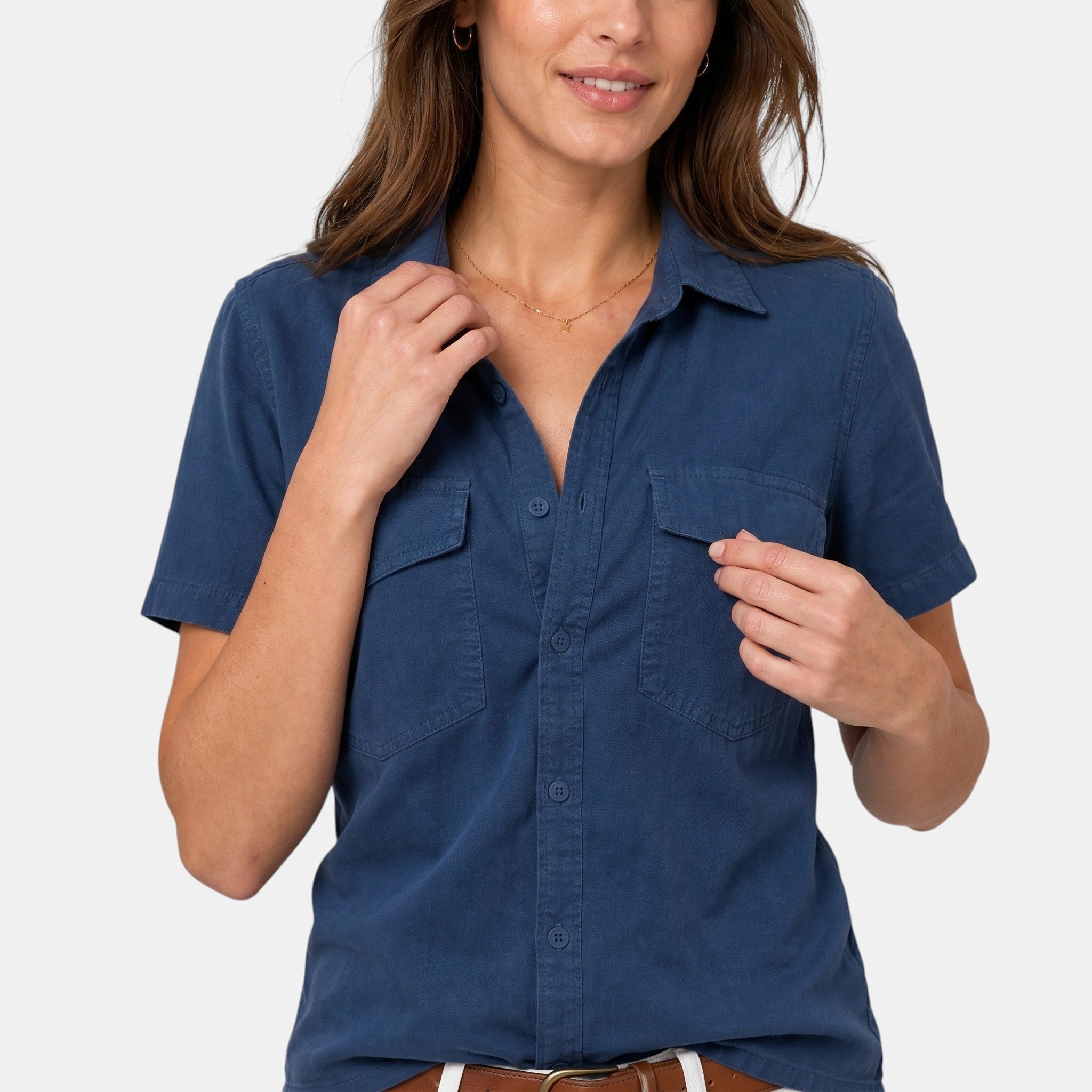 Armaxio | Women's Tailored Short Sleeve Blouse