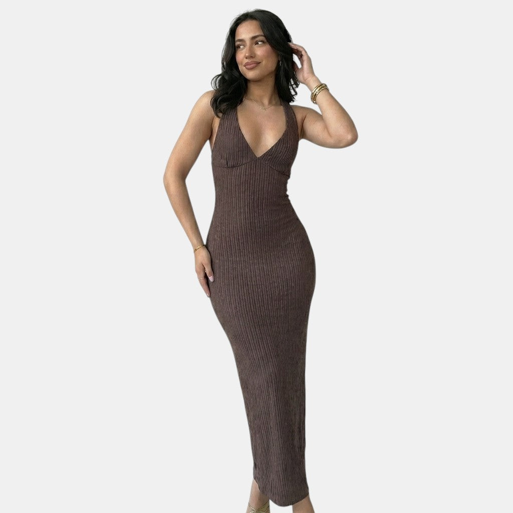 Armaxio | Women's Textured Backless Maxi Dress