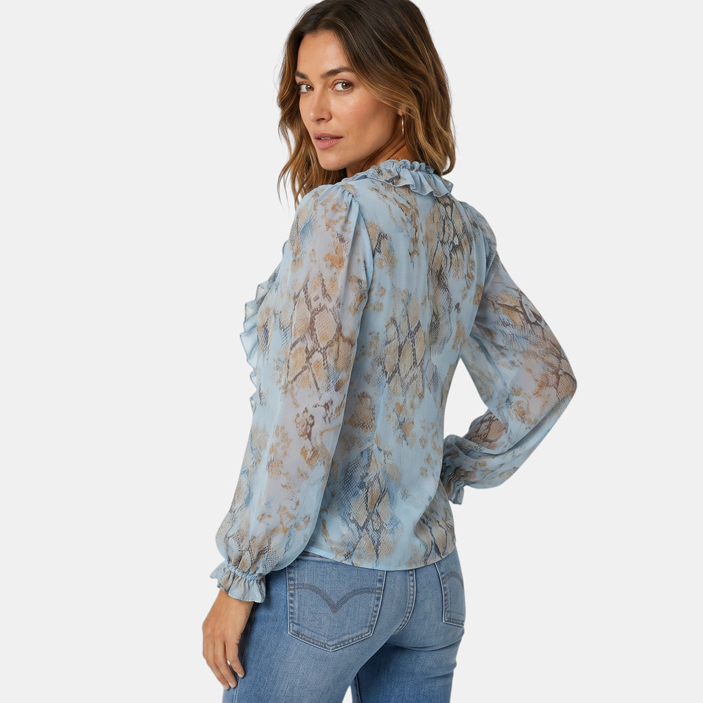 Armaxio | Women's Zip Front Printed Blouse