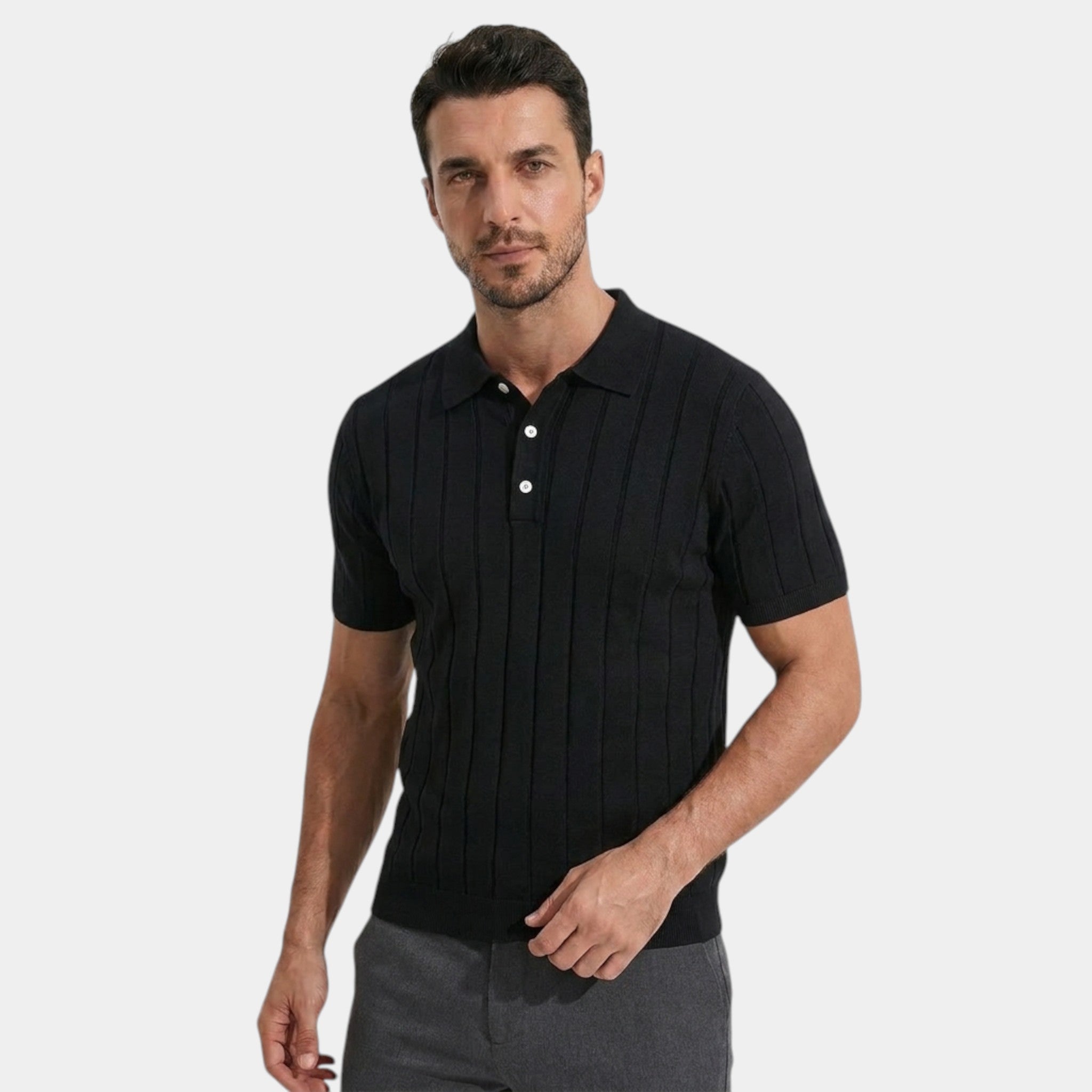 Armaxio | Men’s Slim Fit Knitted Polo Shirt for Casual Wear