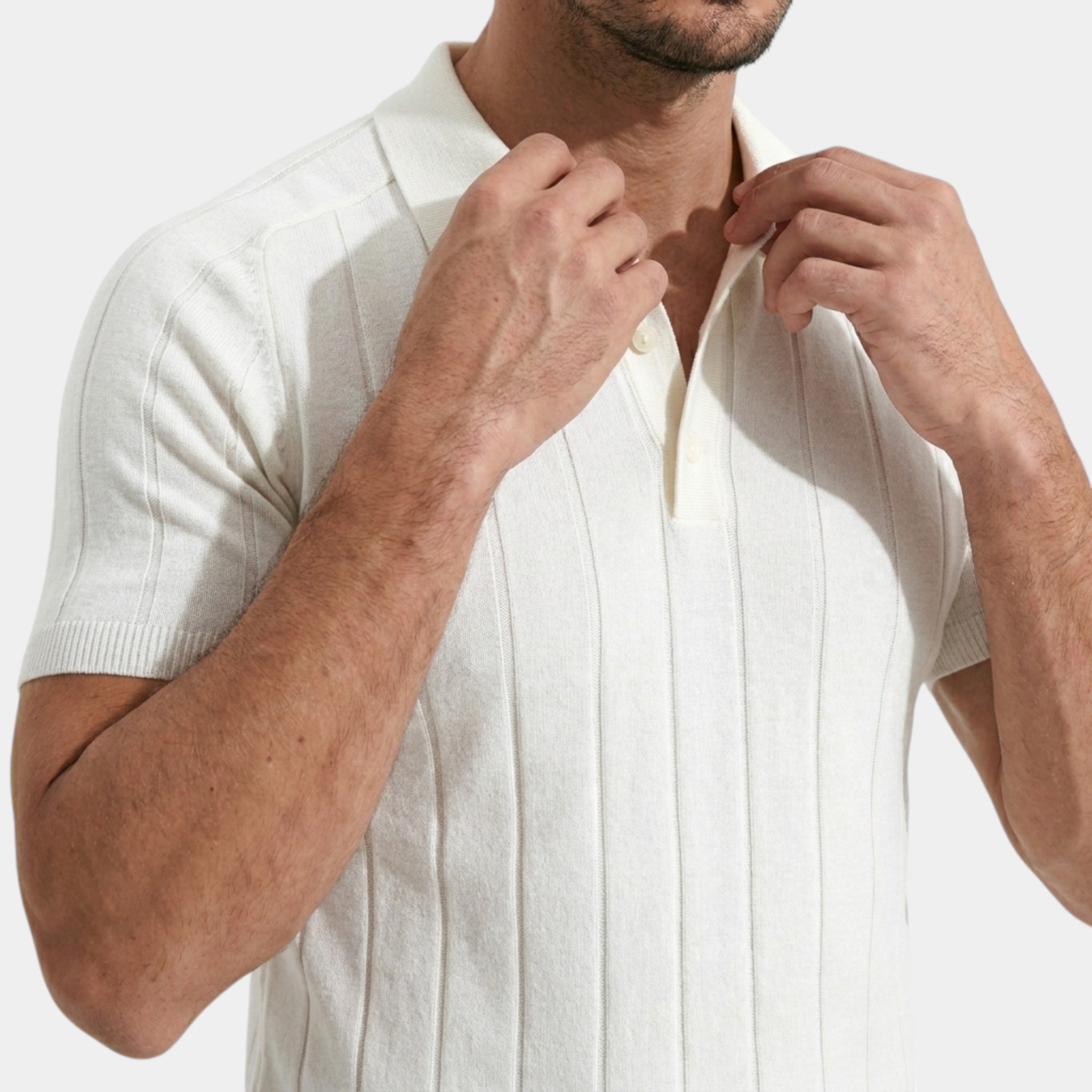 Armaxio | Men’s Slim Fit Knitted Polo Shirt for Casual Wear
