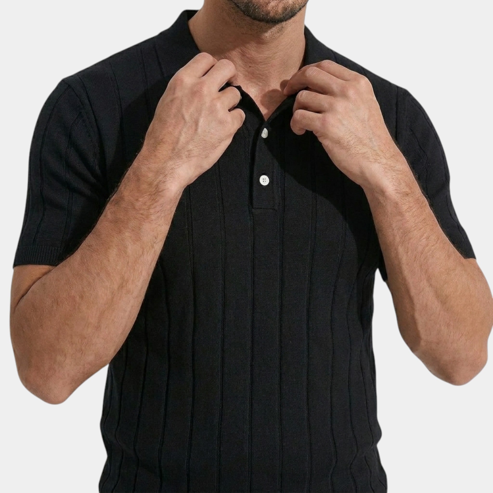 Armaxio | Men’s Slim Fit Knitted Polo Shirt for Casual Wear