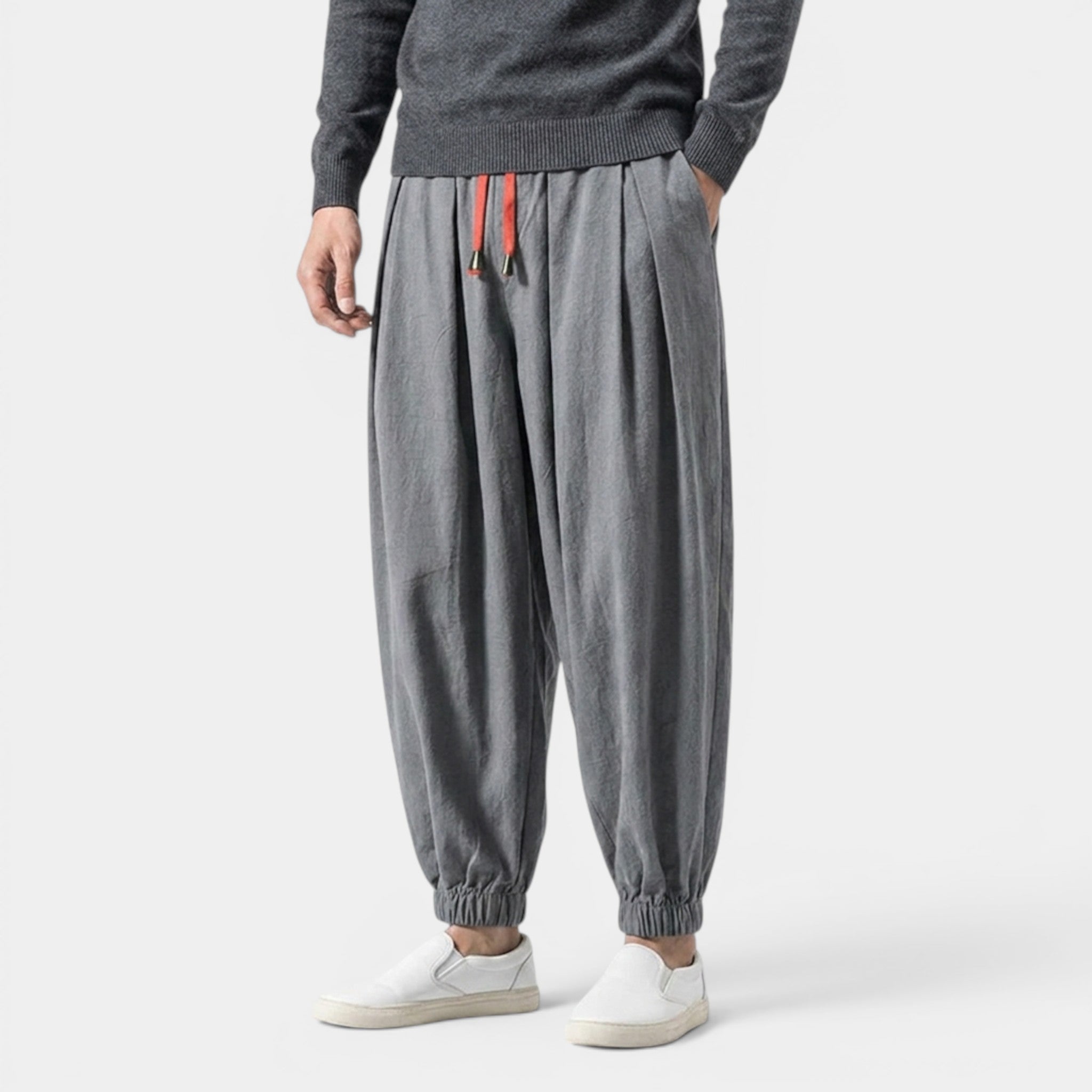 Armaxio | Men’s Linen Blend Pants Comfort Breathable Loose Fit Casual Wear