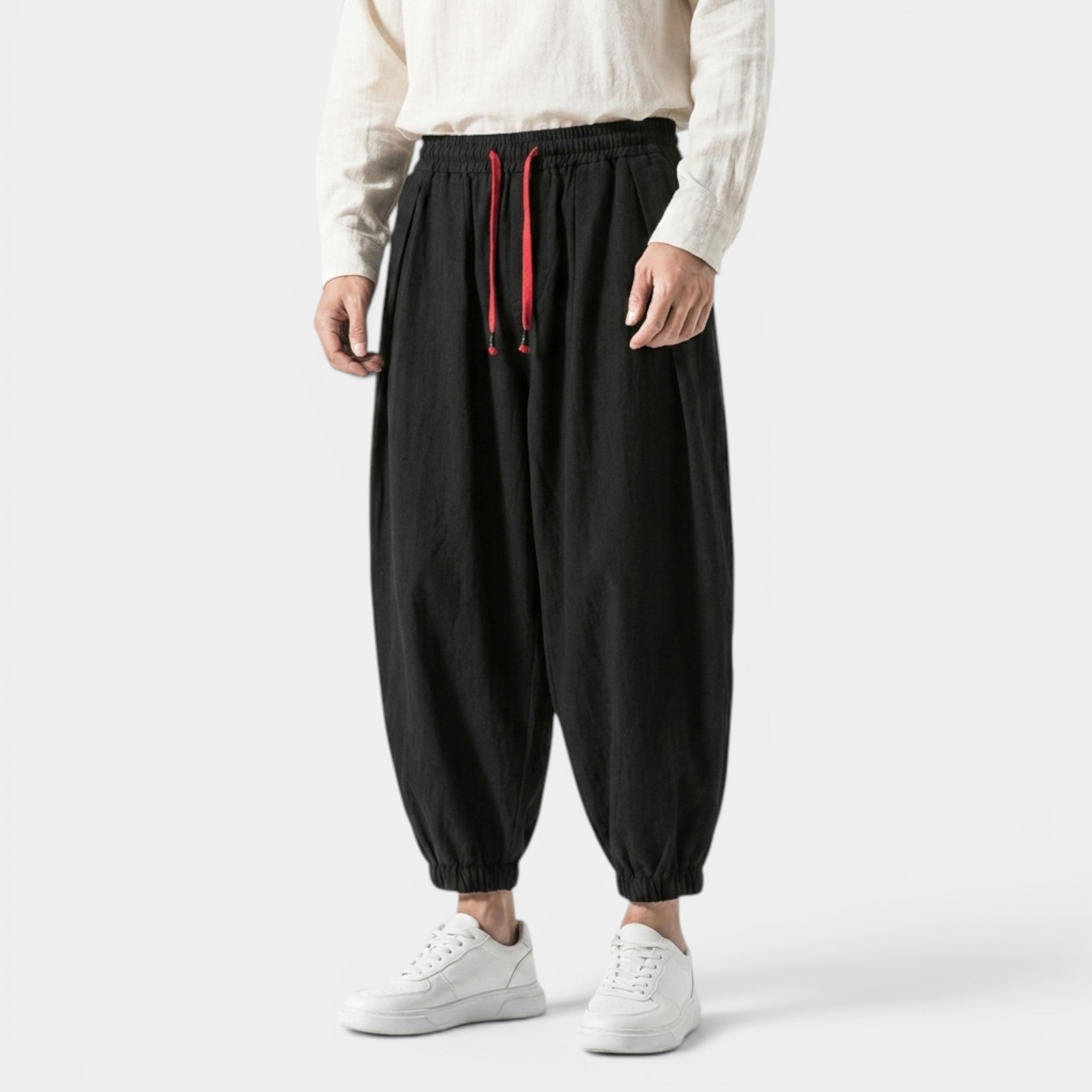 Armaxio | Men’s Linen Blend Pants Comfort Breathable Loose Fit Casual Wear