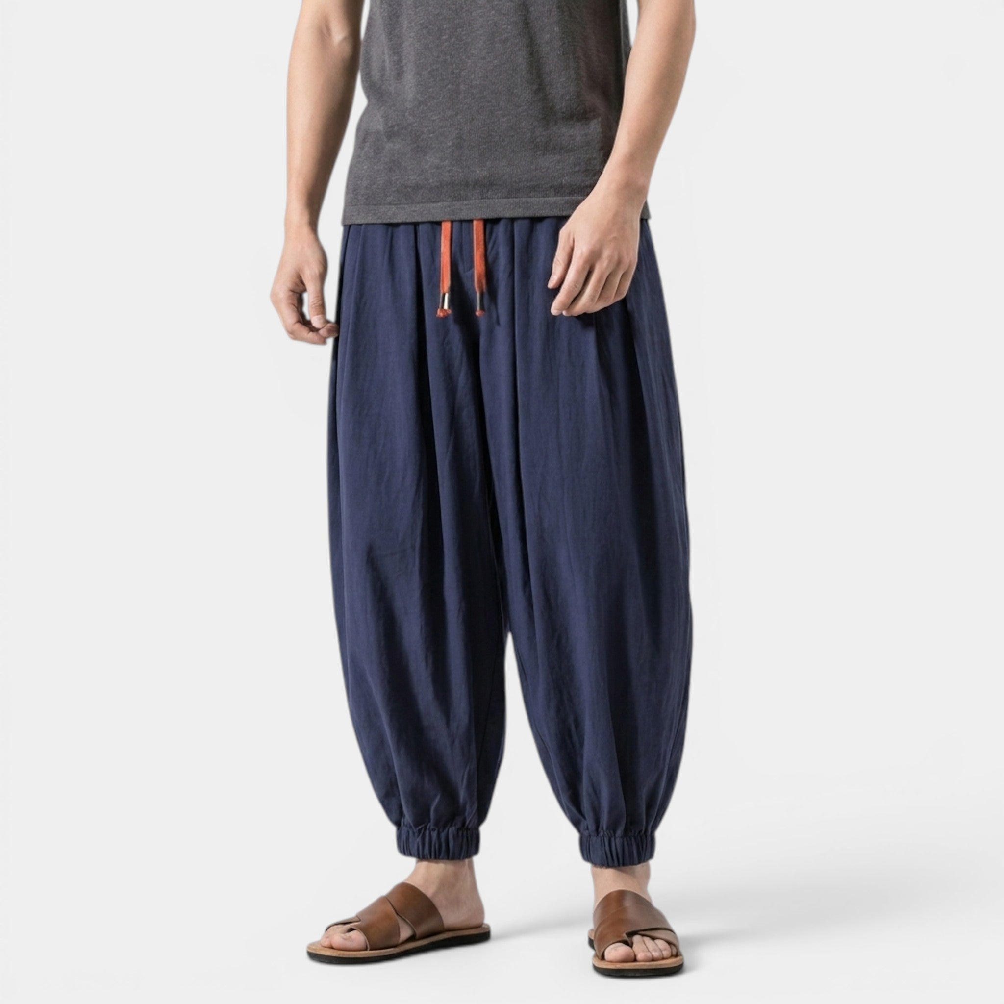 Armaxio | Men’s Linen Blend Pants Comfort Breathable Loose Fit Casual Wear