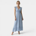 Armaxio | Women’s V Neck Maxi Dress Elastic Waist A Line Summer