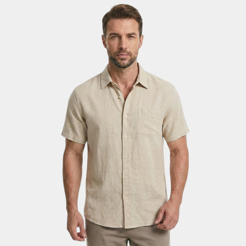 Armaxio | Cotton Men's Short-Sleeved Shirts Summer Solid