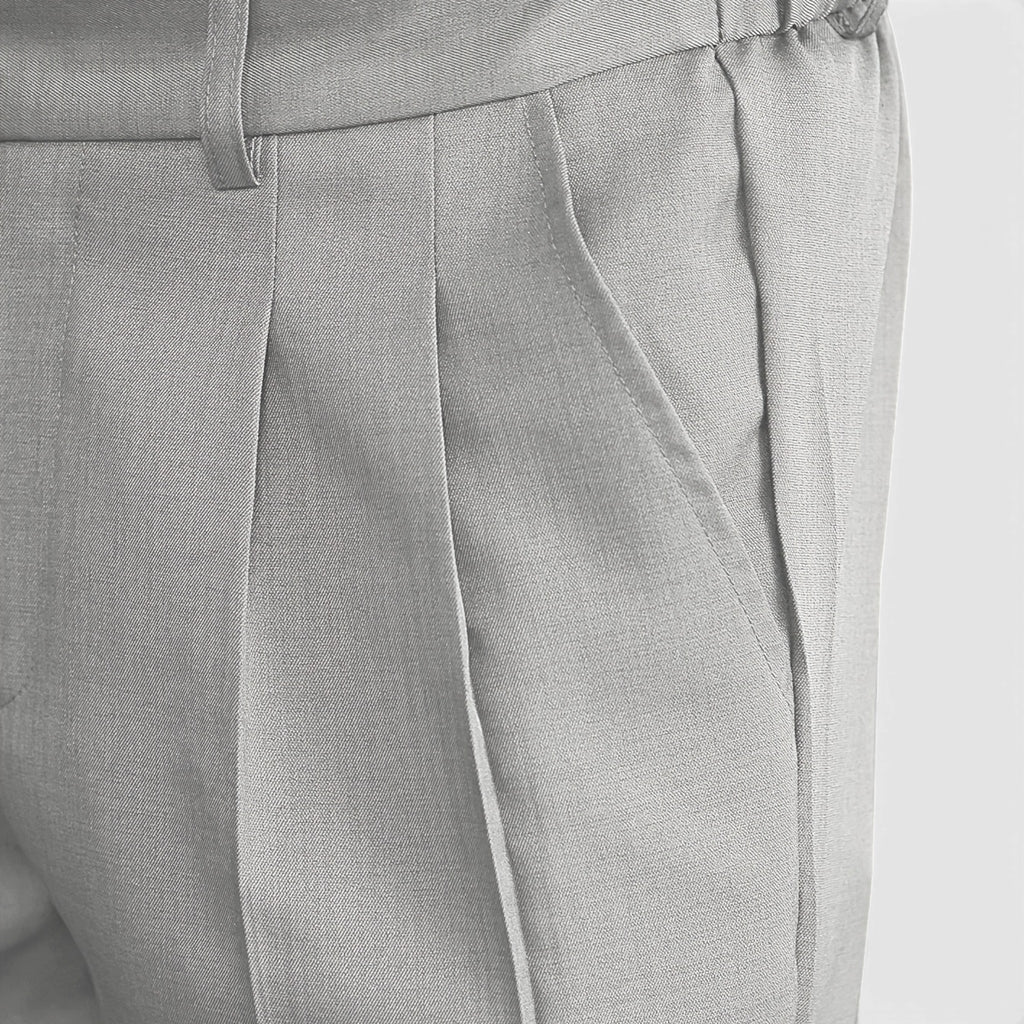 Armaxio | Men’s Double Pleated Casual Trousers Regular Fit Business Pants