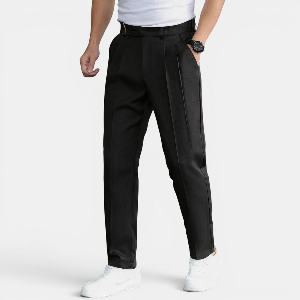 Armaxio | Men’s Double Pleated Casual Trousers Regular Fit Business Pants