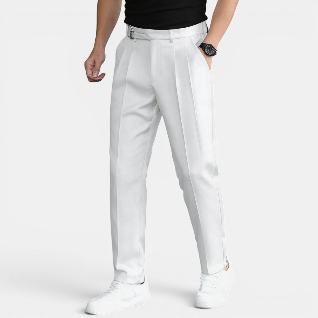 Armaxio | Men’s Double Pleated Casual Trousers Regular Fit Business Pants