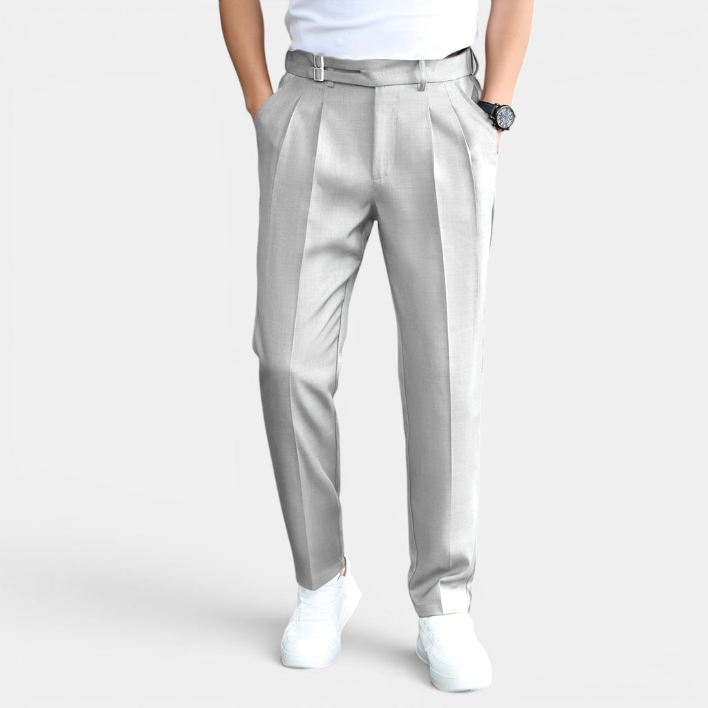 Armaxio | Men’s Double Pleated Casual Trousers Regular Fit Business Pants