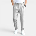 Armaxio | Men’s Double Pleated Casual Trousers Regular Fit Business Pants