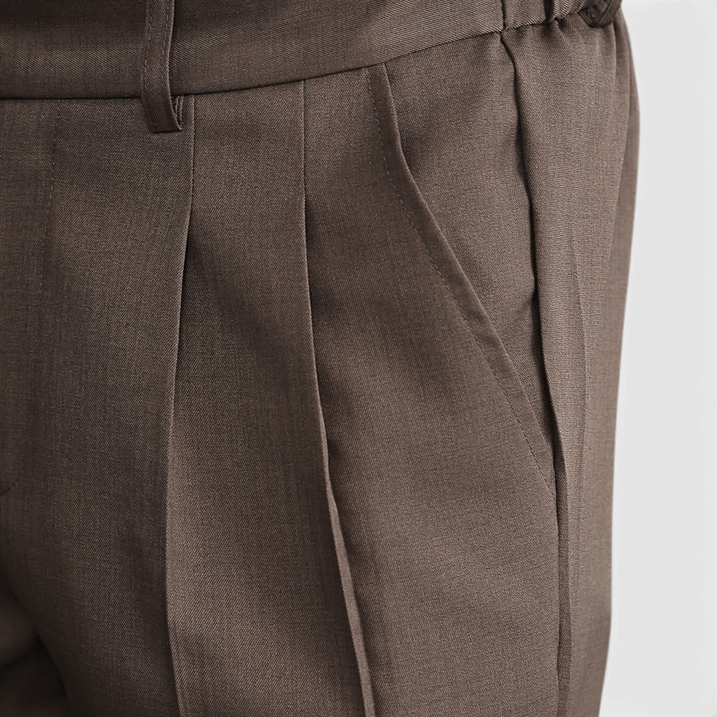 Armaxio | Men’s Double Pleated Casual Trousers Regular Fit Business Pants