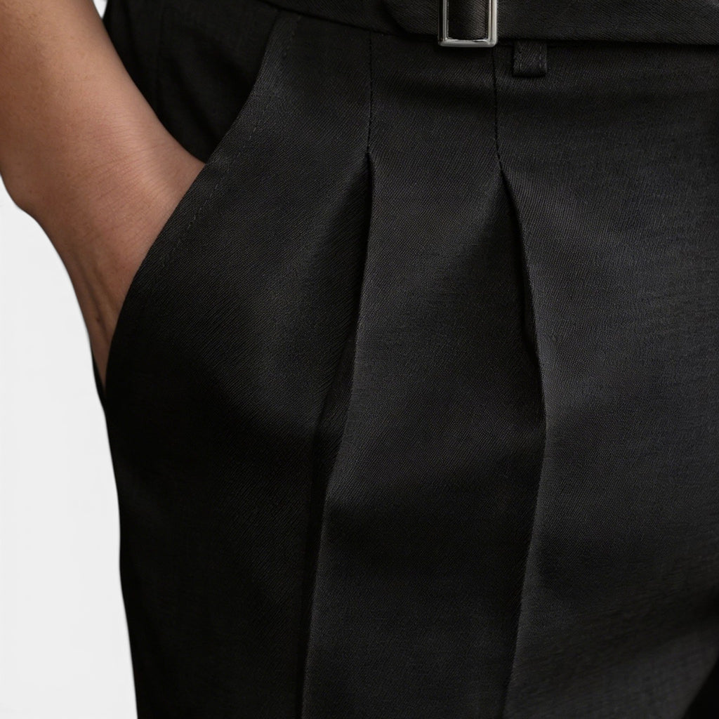 Armaxio | Men’s Double Pleated Casual Trousers Regular Fit Business Pants