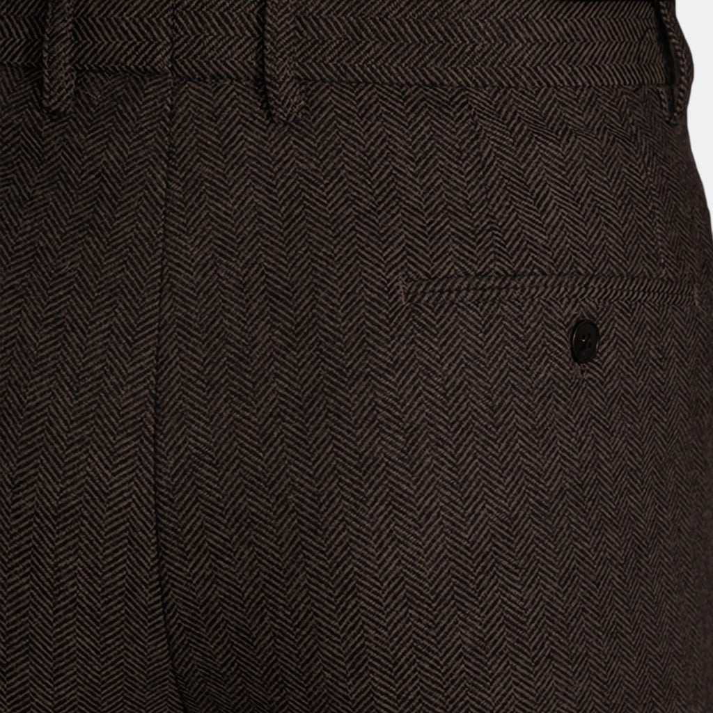 Armaxio | Men’s Herringbone Dress Trousers Slim Fit Vintage Pants