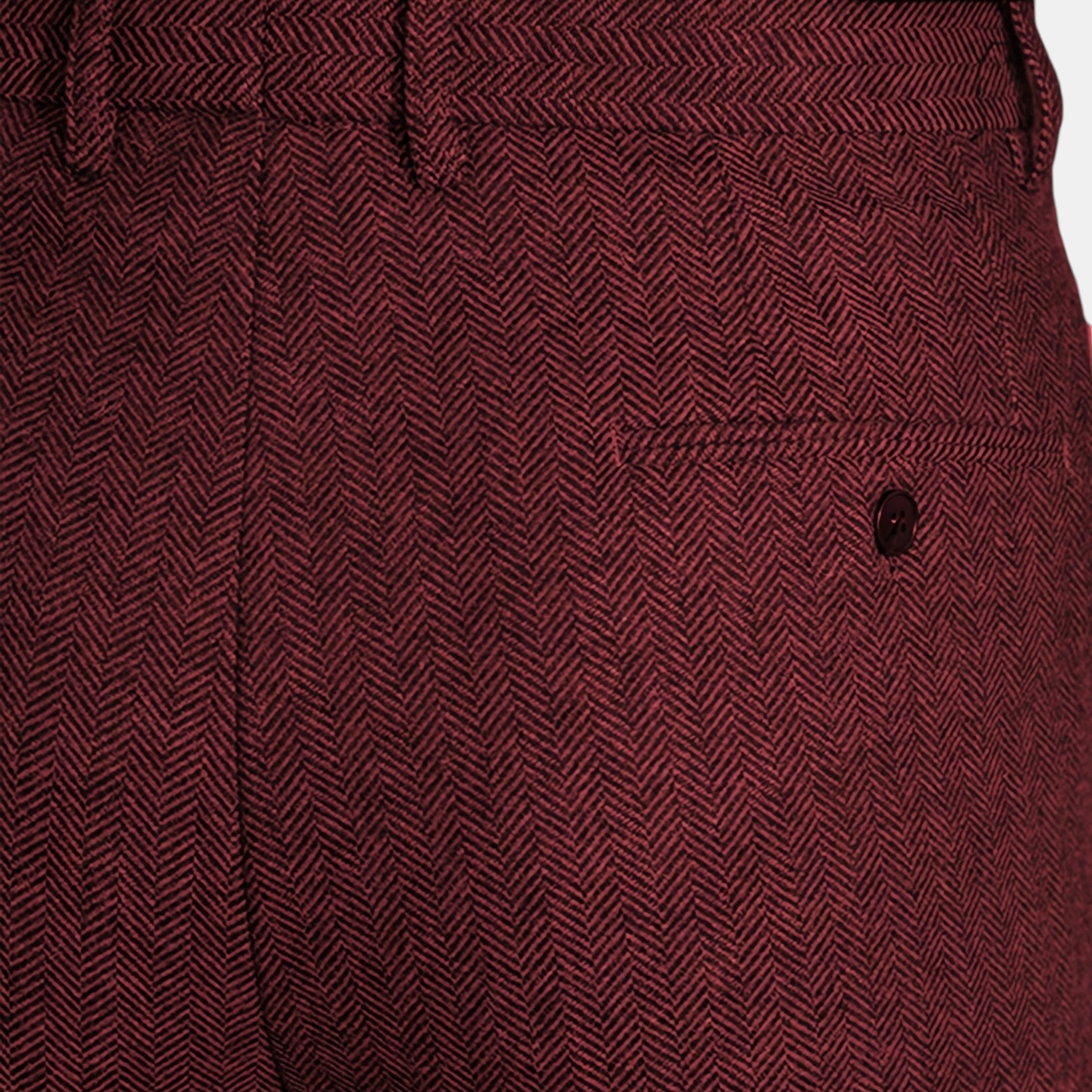 Armaxio | Men’s Herringbone Dress Trousers Slim Fit Vintage Pants
