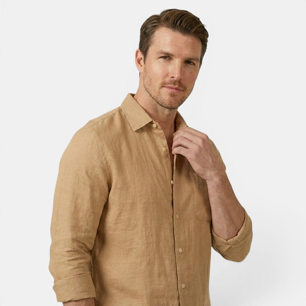 Armaxio | Men’s Linen Shirt and Pants Set Casual Long Sleeve Outfit