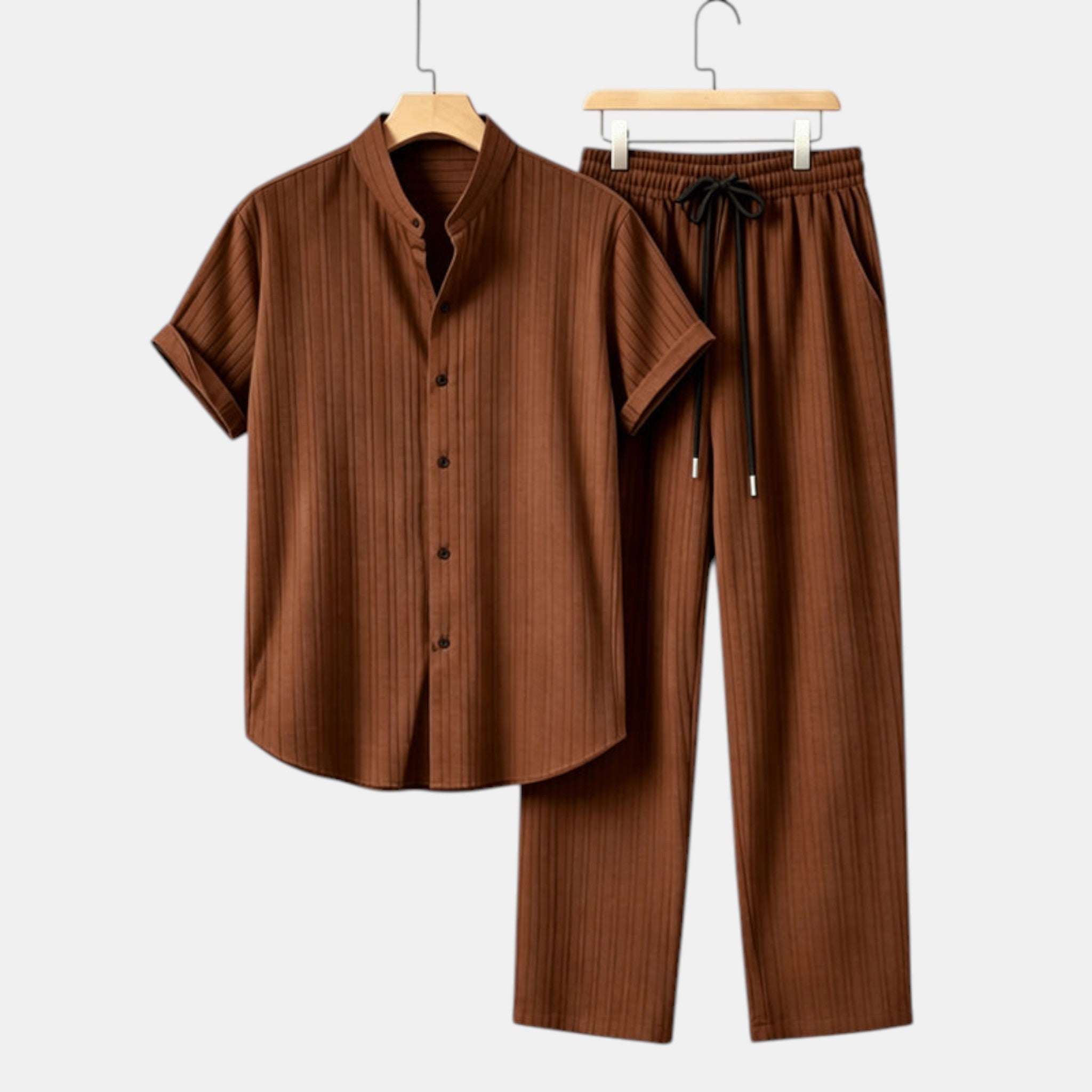 Armaxio | Men’s Striped Shirt and Pants Set Casual Summer 2 Piece