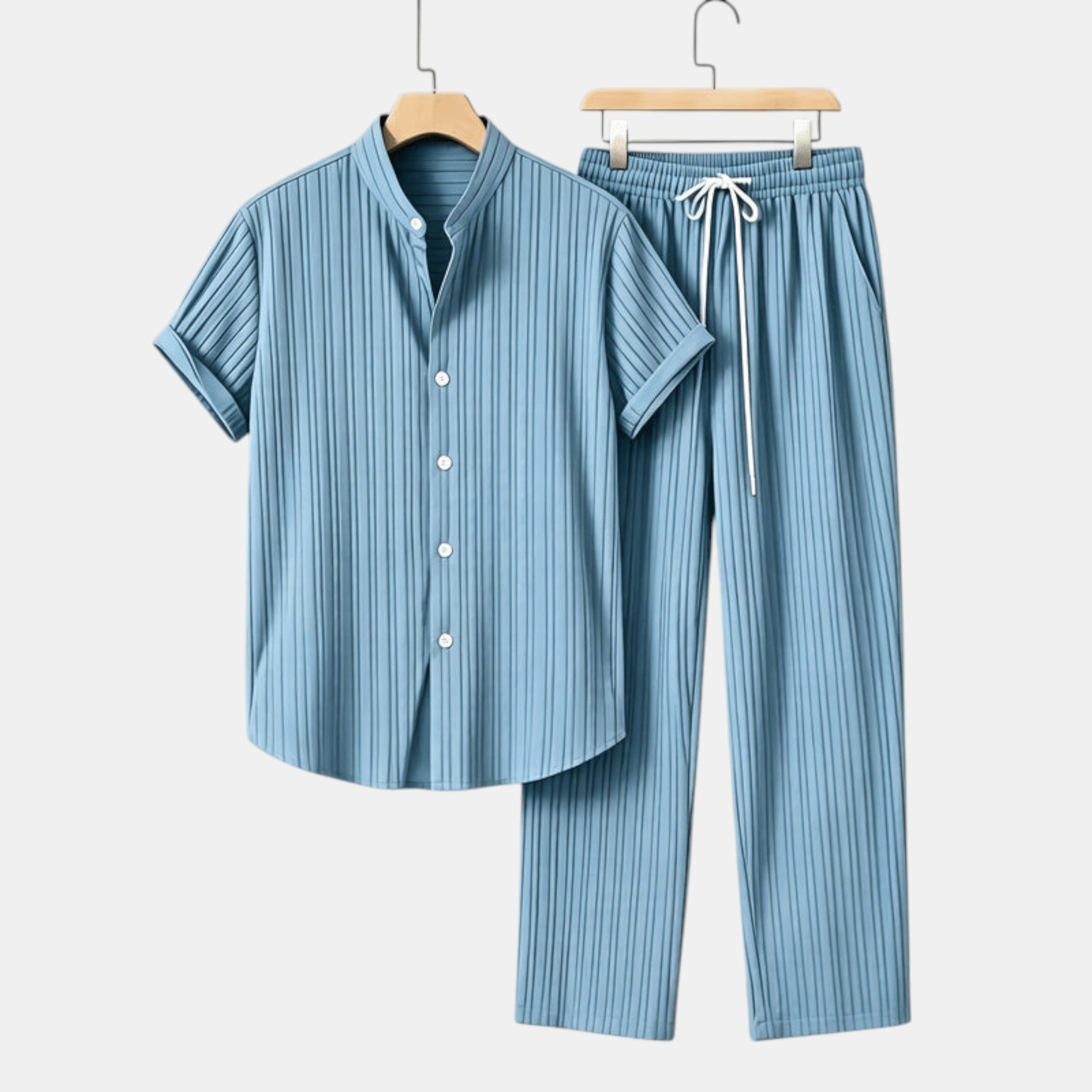 Armaxio | Men’s Striped Shirt and Pants Set Casual Summer 2 Piece