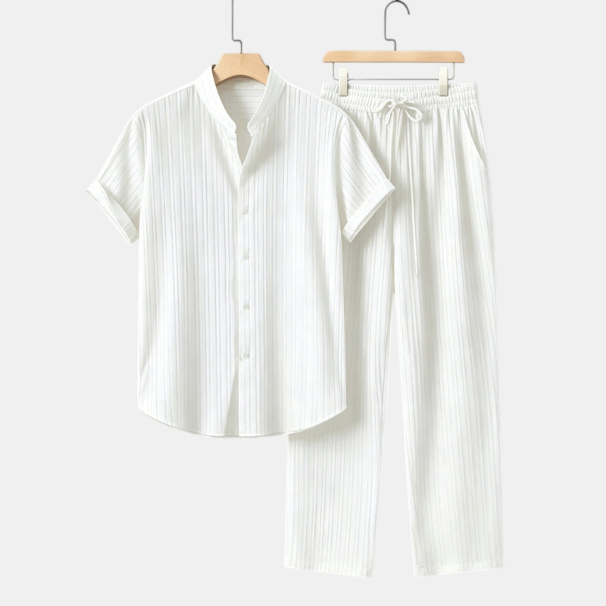 Armaxio | Men’s Striped Shirt and Pants Set Casual Summer 2 Piece