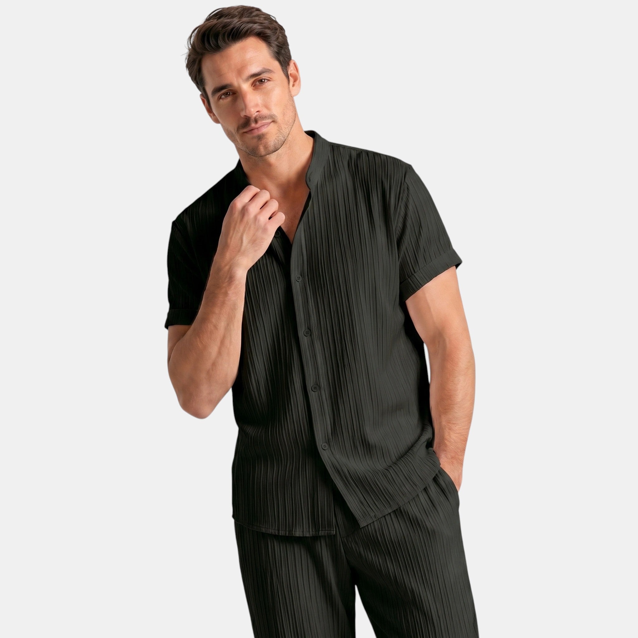 Armaxio | Men’s Striped Shirt and Pants Set Casual Summer 2 Piece
