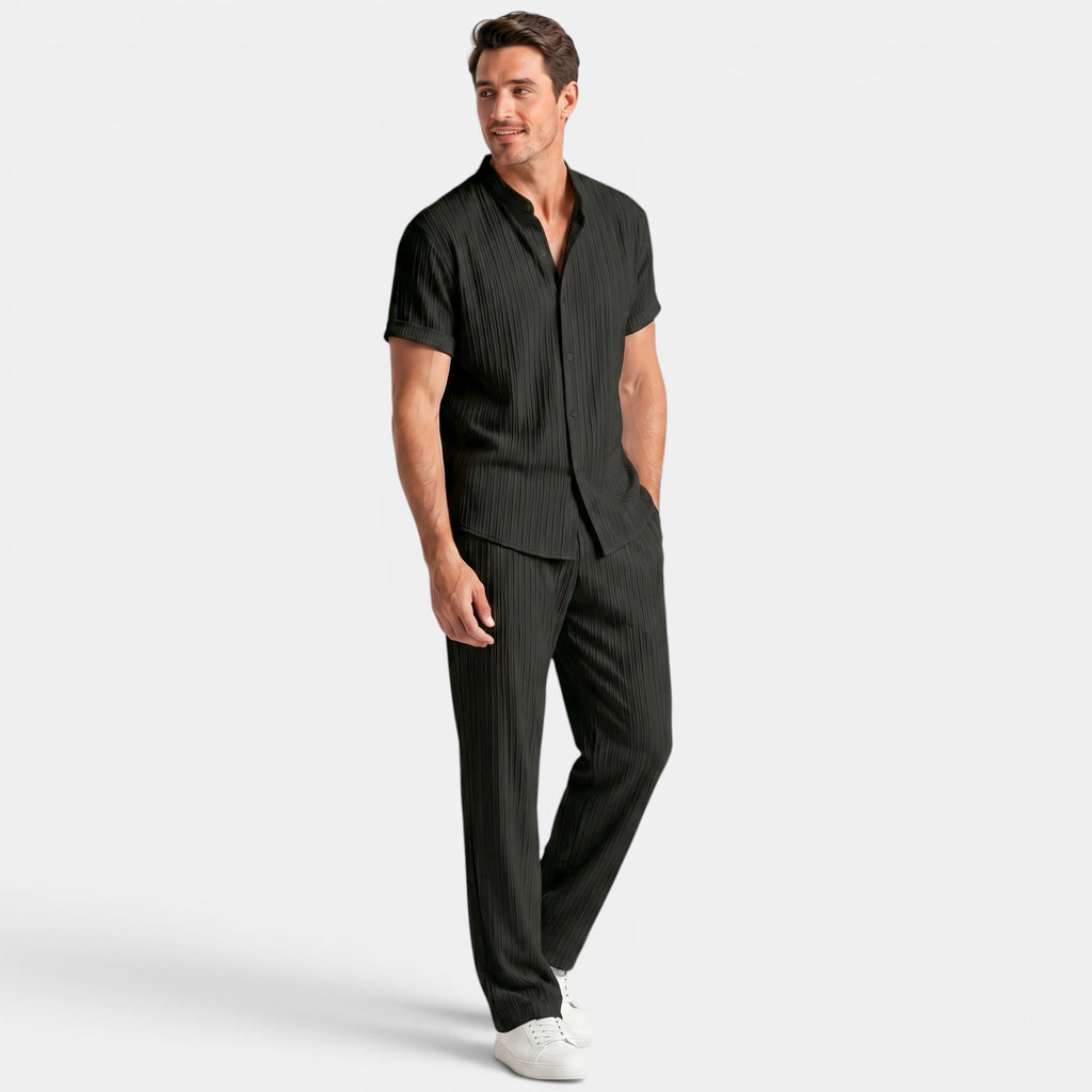 Armaxio | Men’s Striped Shirt and Pants Set Casual Summer 2 Piece