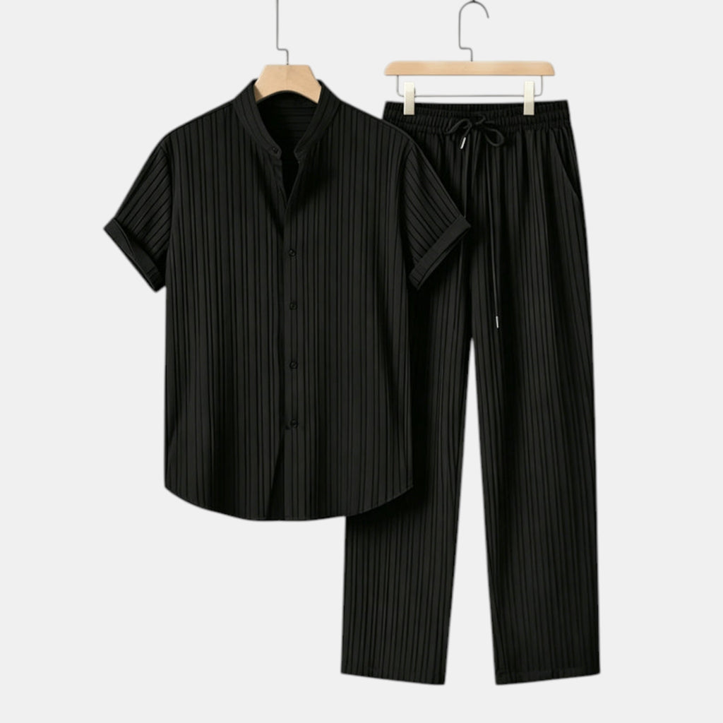 Armaxio | Men’s Striped Shirt and Pants Set Casual Summer 2 Piece