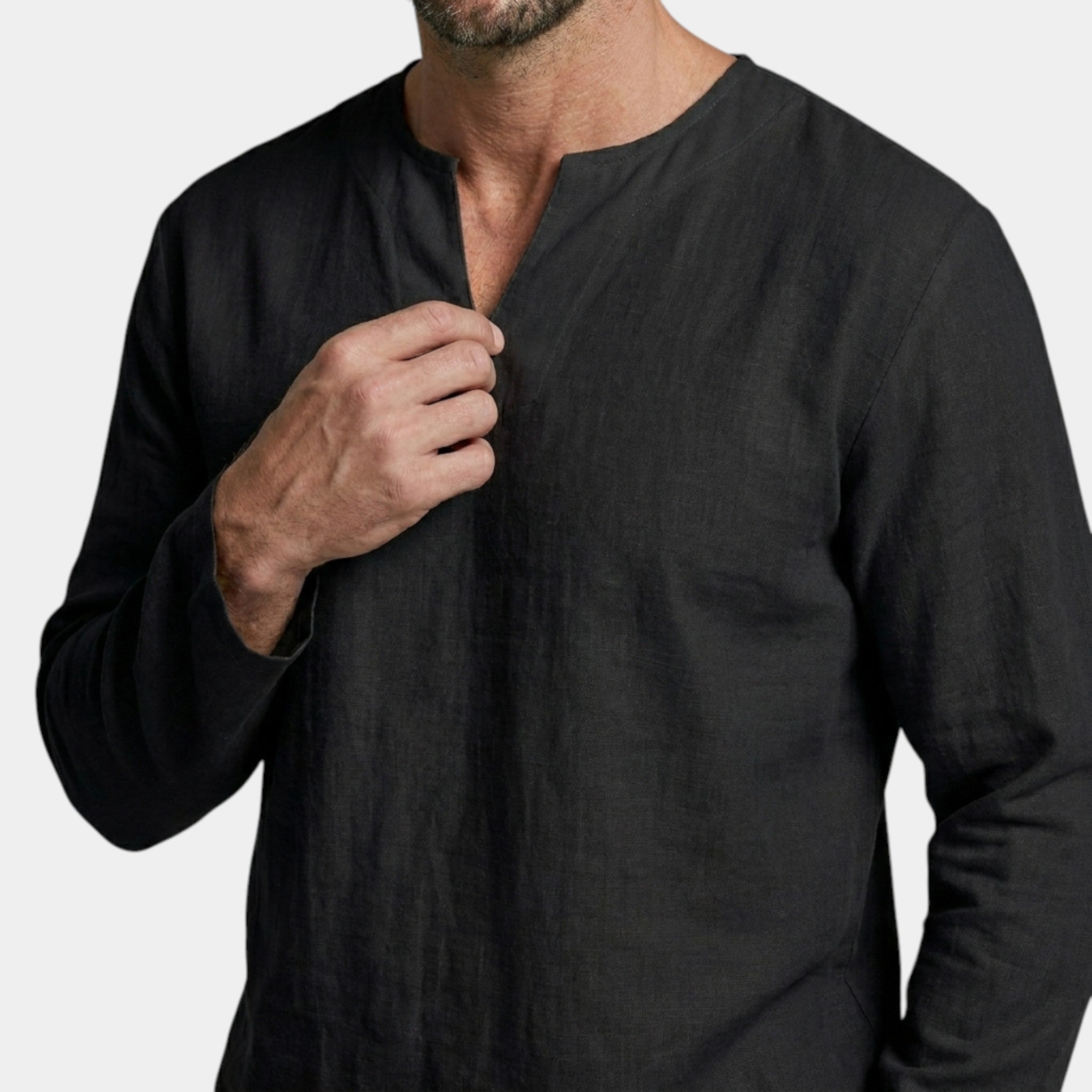 Armaxio | Men’s Linen Cotton Shirt Breathable Comfort Long Sleeve Casual Fit