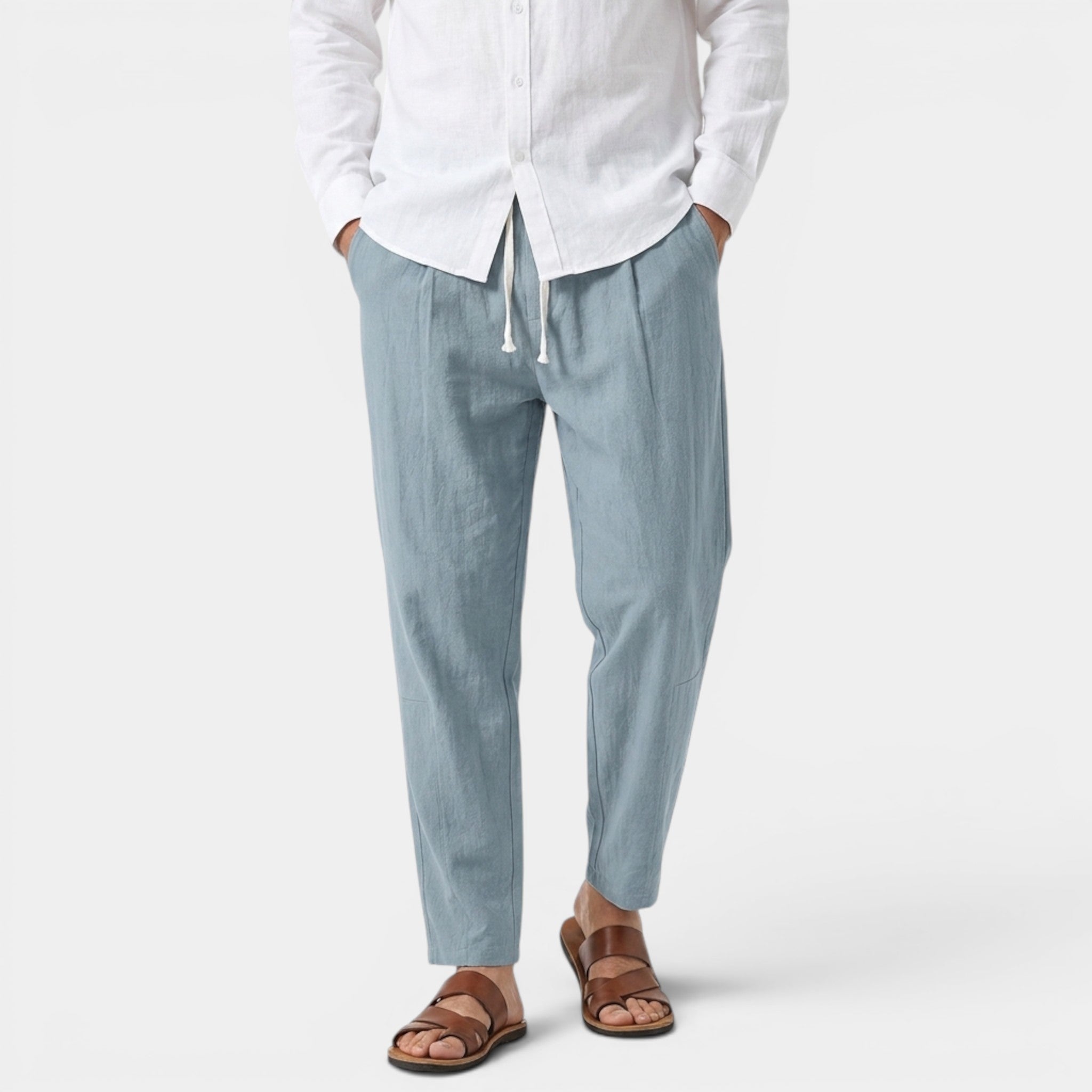Armaxio | Men’s Casual Pants Cotton Linen Comfort Straight Leg Lightweight
