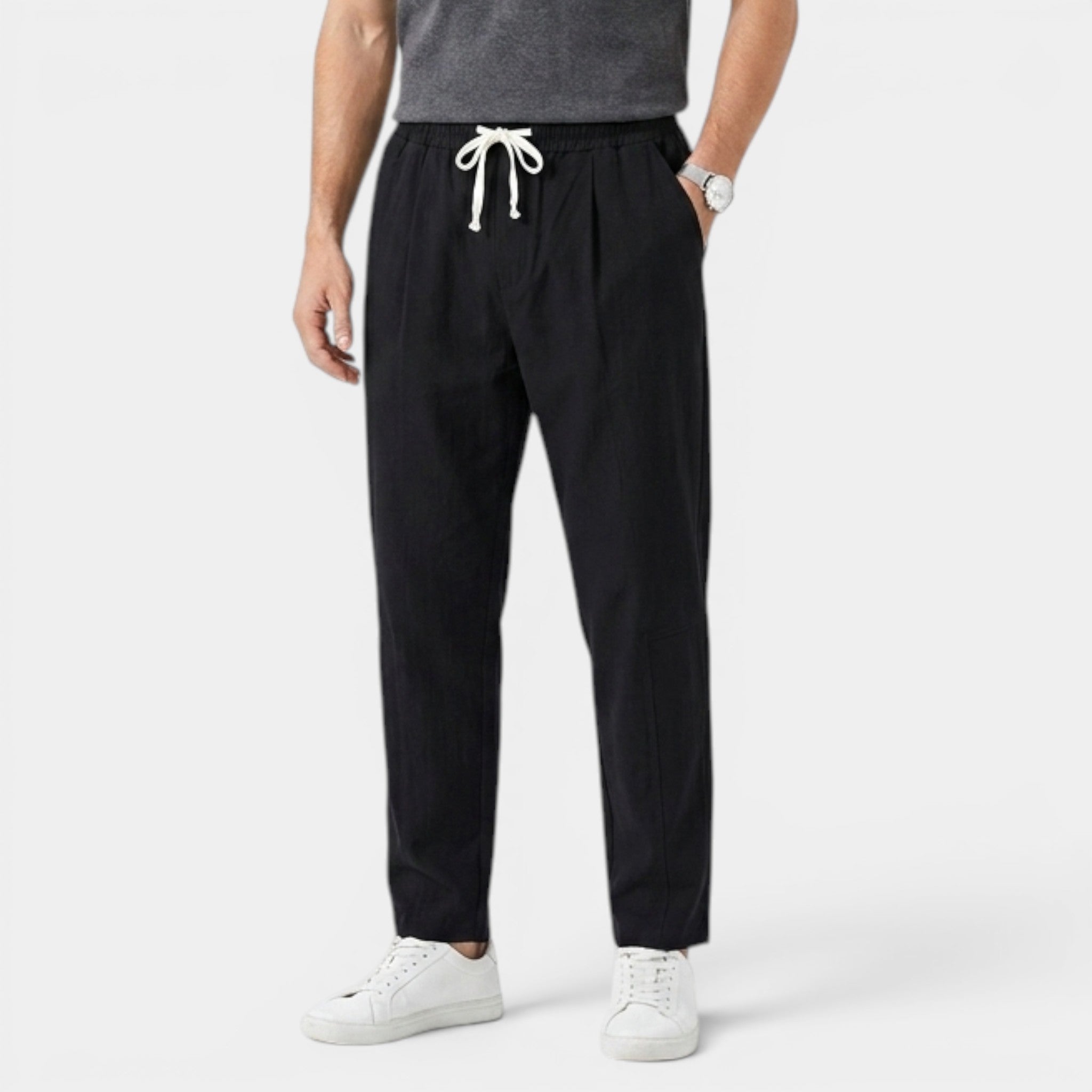 Armaxio | Men’s Casual Pants Cotton Linen Comfort Straight Leg Lightweight