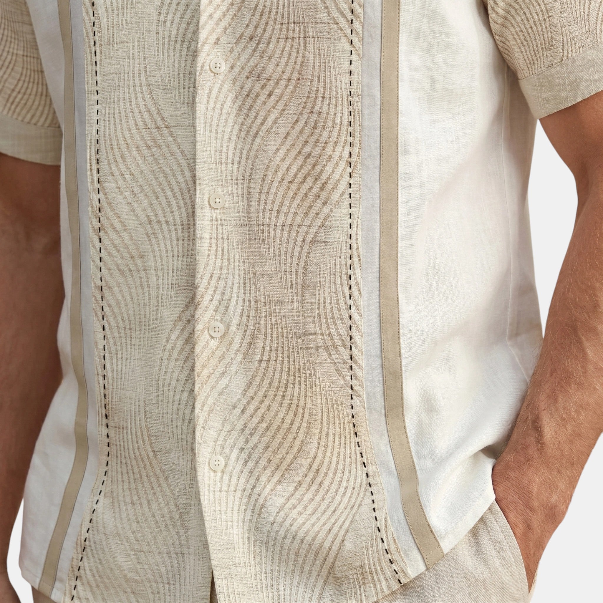 Armaxio | Men's Short Sleeve Geometric Print Lapel Collar Shirt